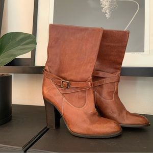 J. CREW Leather Tenley High Heel Mid Calf Boots NEW